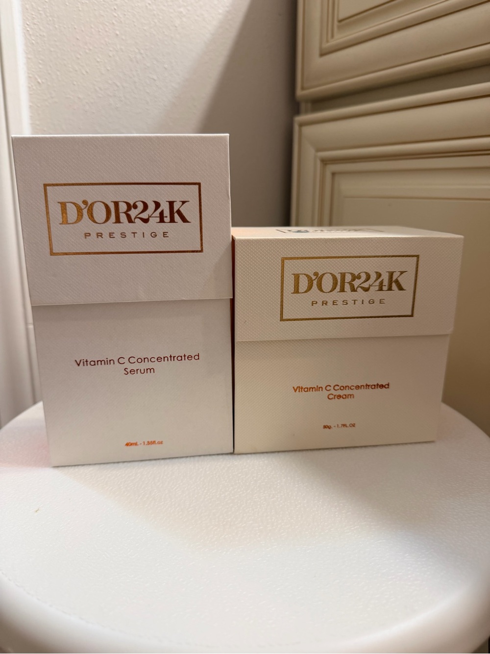 D'OR24K Prestige Vitamin C Concentrated Serum & Cream - White & Gold